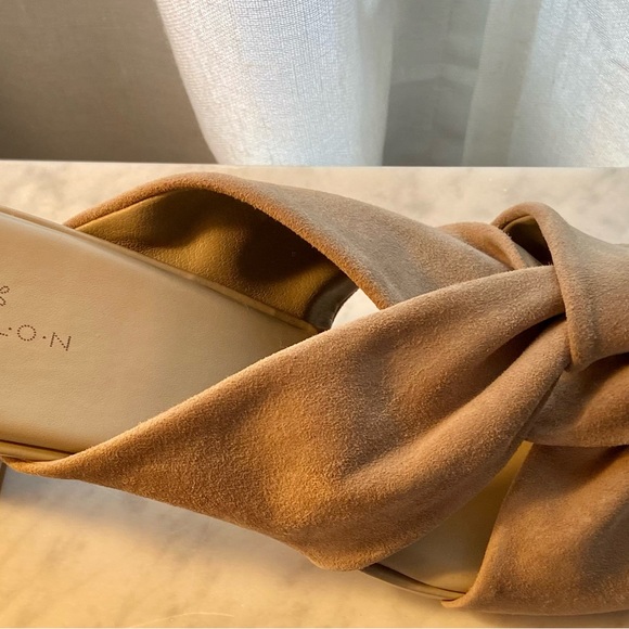 Taupe suede mule with two inch heel - Picture 7 of 11